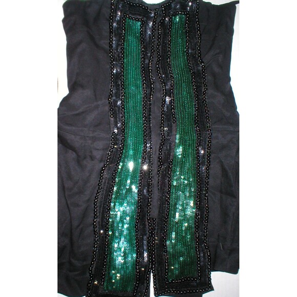 New Womens 2 4 NWT Designer Marni Dress Black Silk Green Sequins Italy 40 Short - Picture 8 of 12